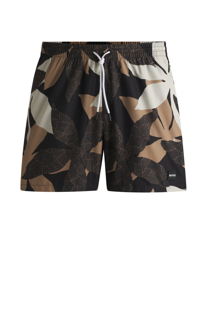 Boss Fully lined swim shorts with seasonal print