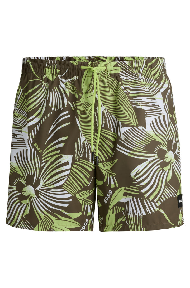 Boss Fully lined swim shorts with seasonal print