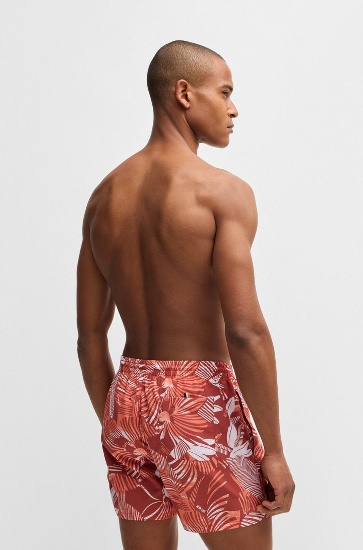 Boss Fully lined swim shorts with seasonal print