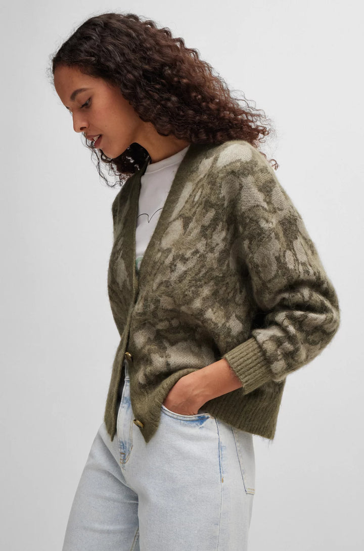 BOSS OVERSIZE-FIT CARDIGAN WITH SIGNATURE PATTERN