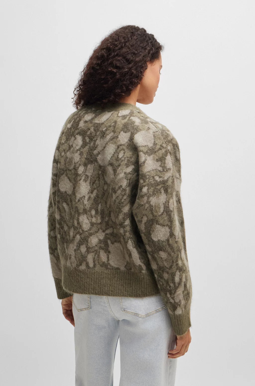 BOSS OVERSIZE-FIT CARDIGAN WITH SIGNATURE PATTERN