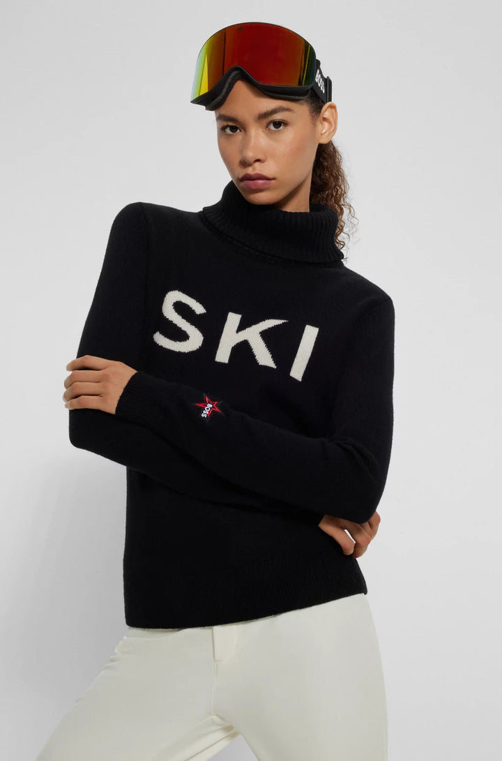 BOSS X PERFECT MOMENT SLOGAN SWEATER IN VIRGIN WOOL