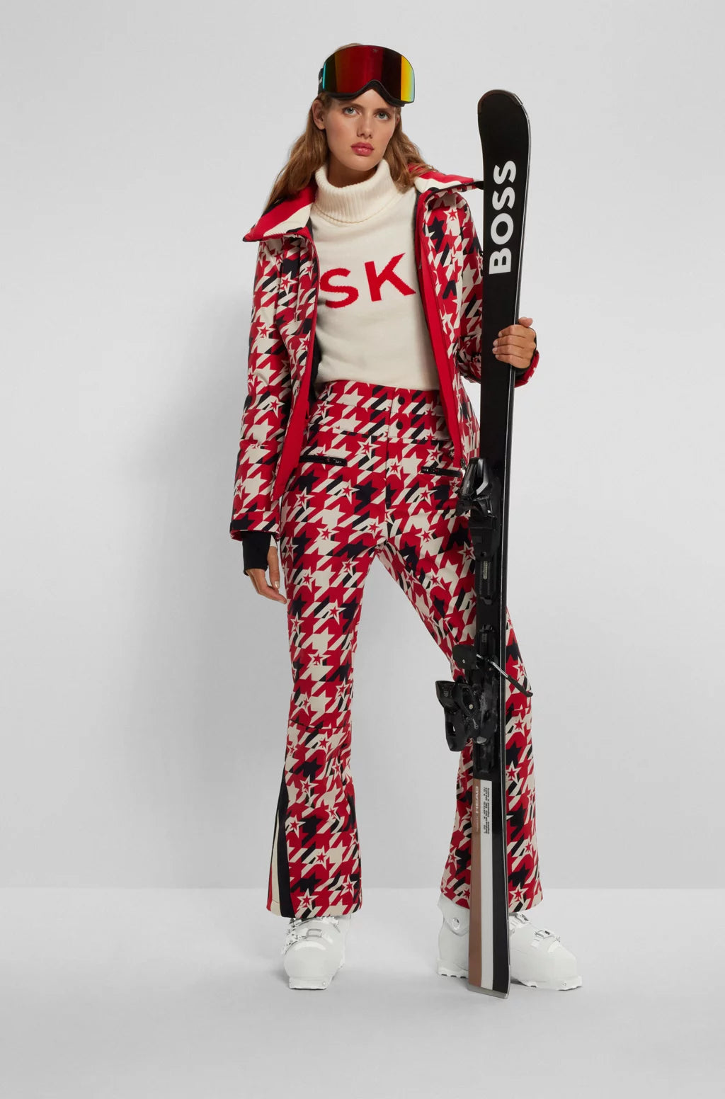 BOSS X PERFECT MOMENT SLOGAN SWEATER IN VIRGIN WOOL