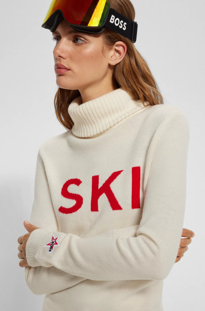 BOSS X PERFECT MOMENT SLOGAN SWEATER IN VIRGIN WOOL