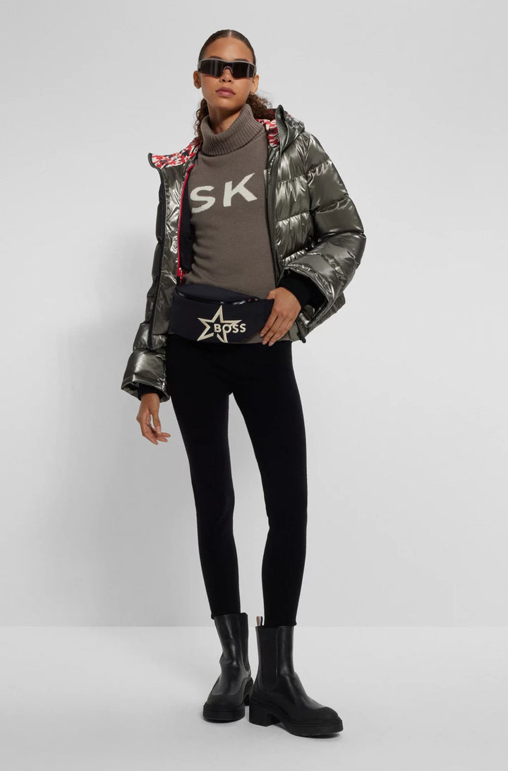 BOSS X PERFECT MOMENT SLOGAN SWEATER IN VIRGIN WOOL