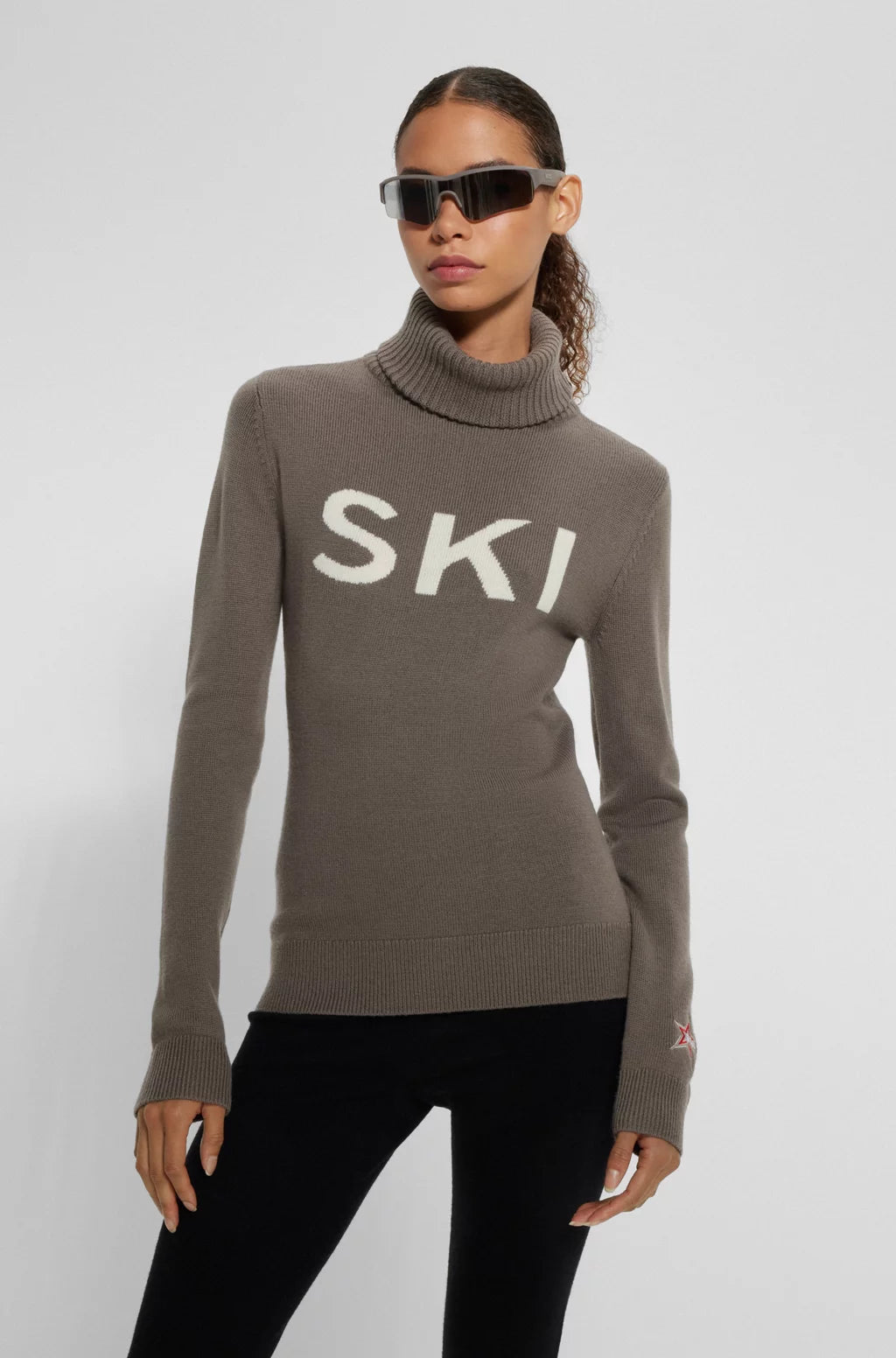 BOSS X PERFECT MOMENT SLOGAN SWEATER IN VIRGIN WOOL
