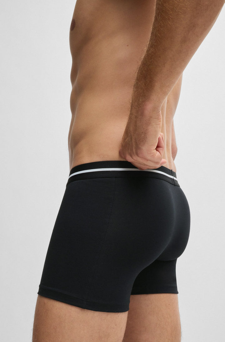 Boss Three-pack of stretch-cotton boxer briefs with logos