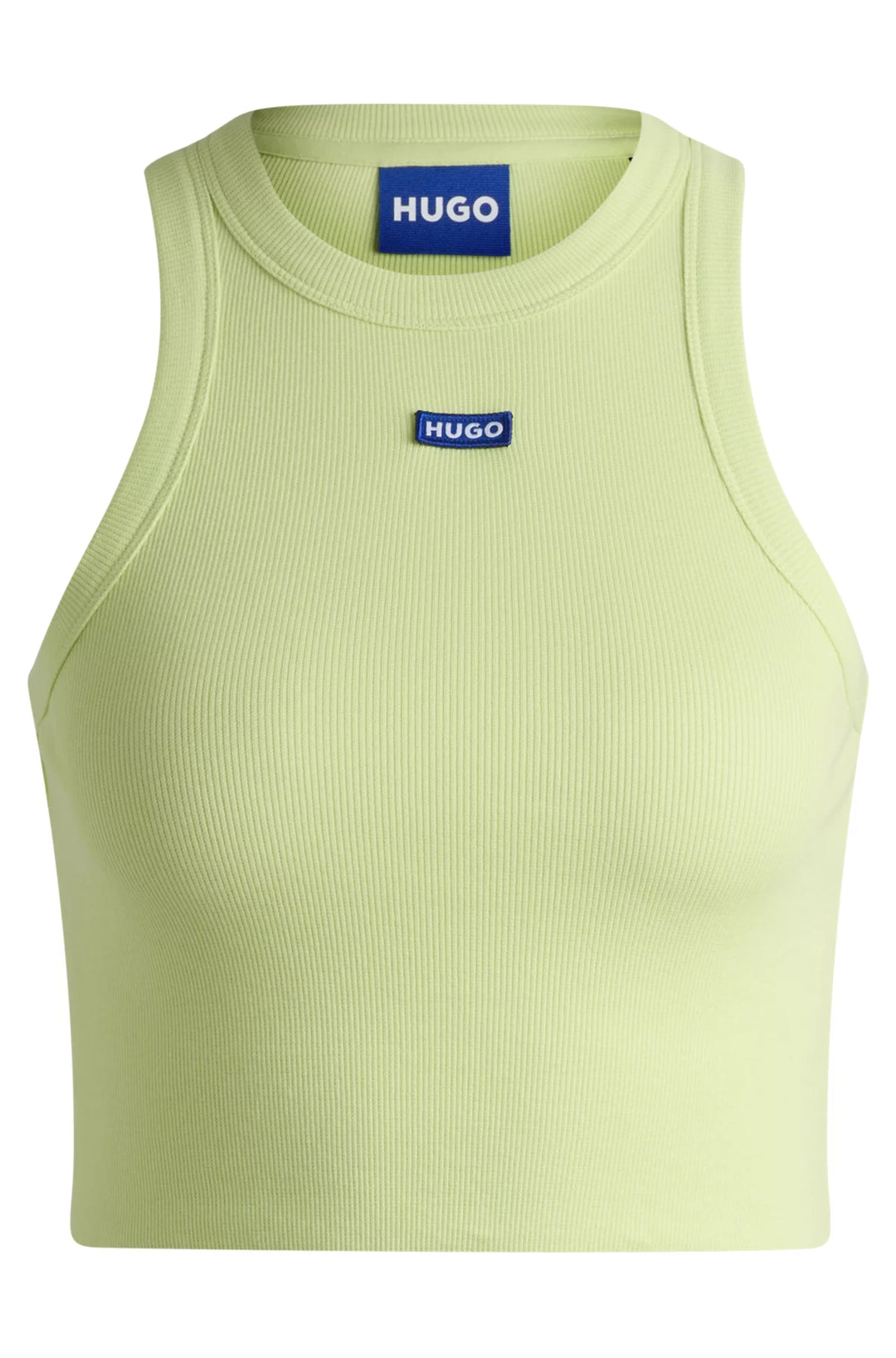 HUGO Tank top in ribbed stretch cotton with logo badge