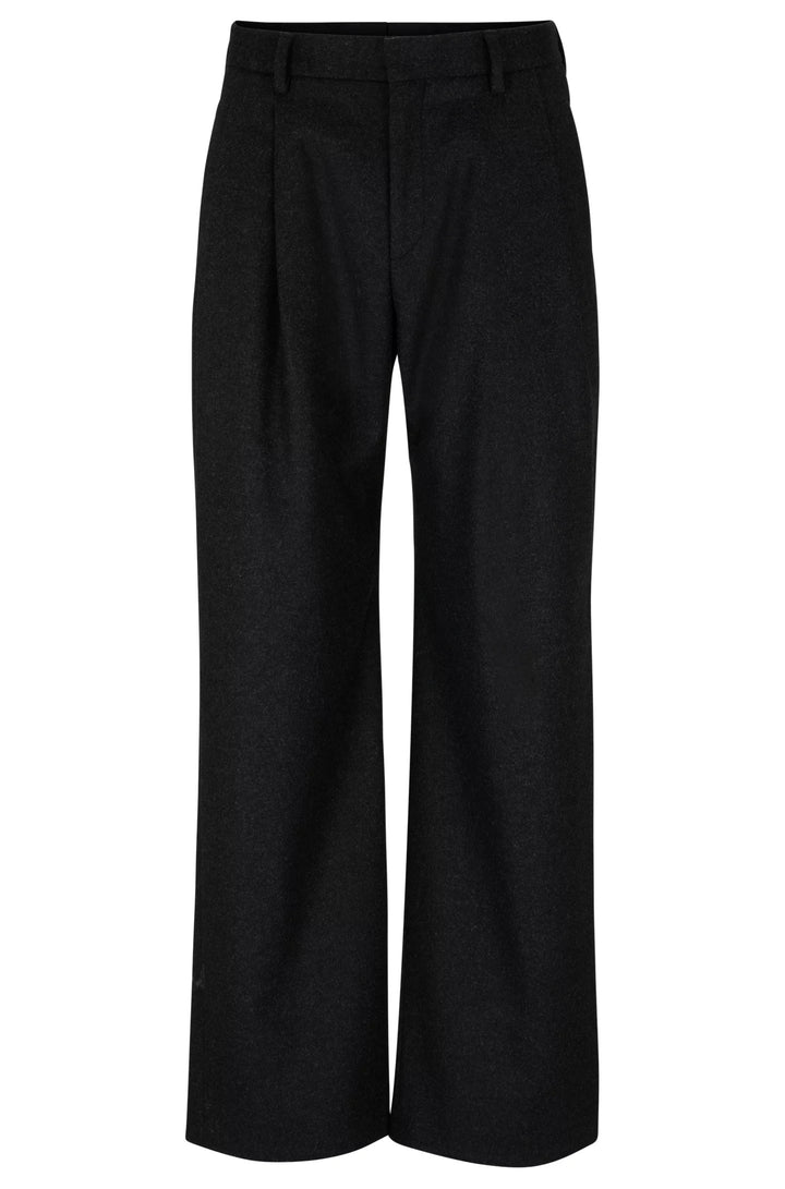 Boss Relaxed-fit pants in virgin wool