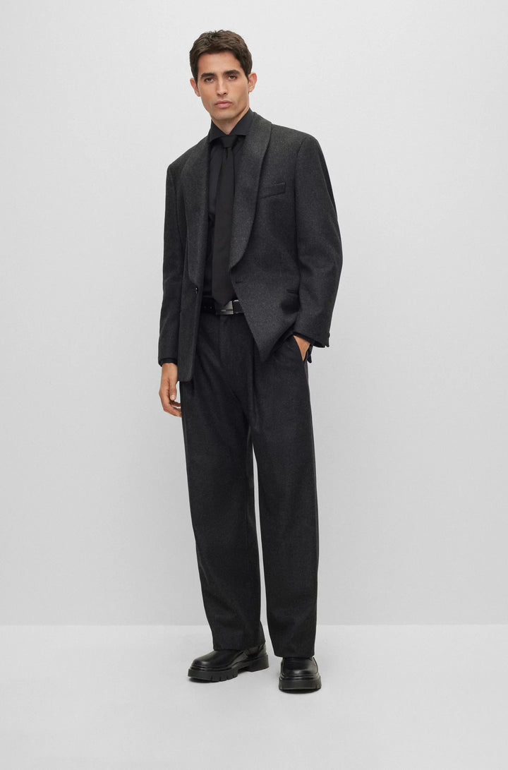 Boss Relaxed-fit pants in virgin wool
