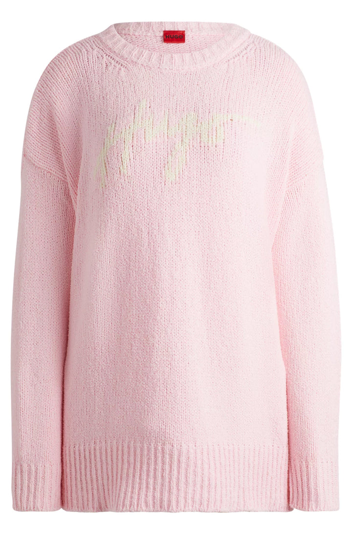 HUGO OVERSIZE-FIT SWEATER WITH HANDWRITTEN LOGO