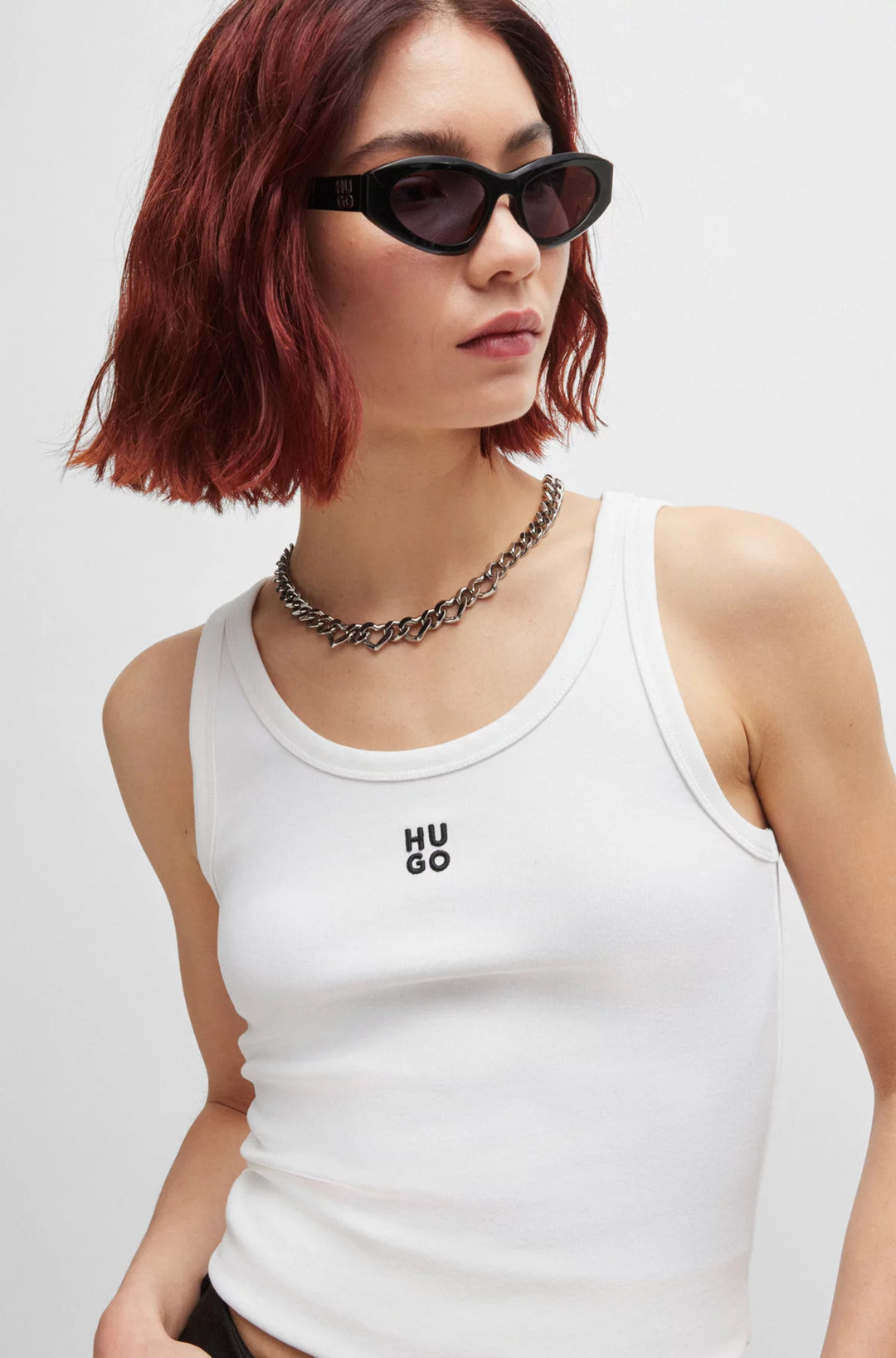 HUGO Tank top with stacked logo