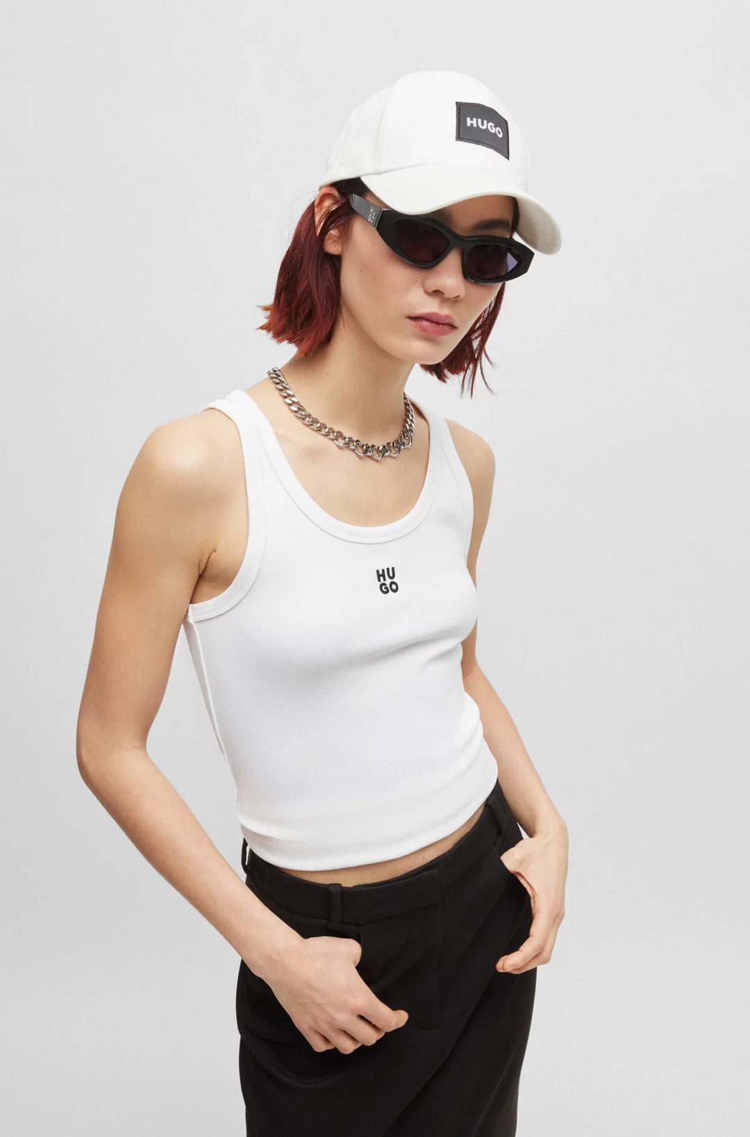 HUGO Tank top with stacked logo