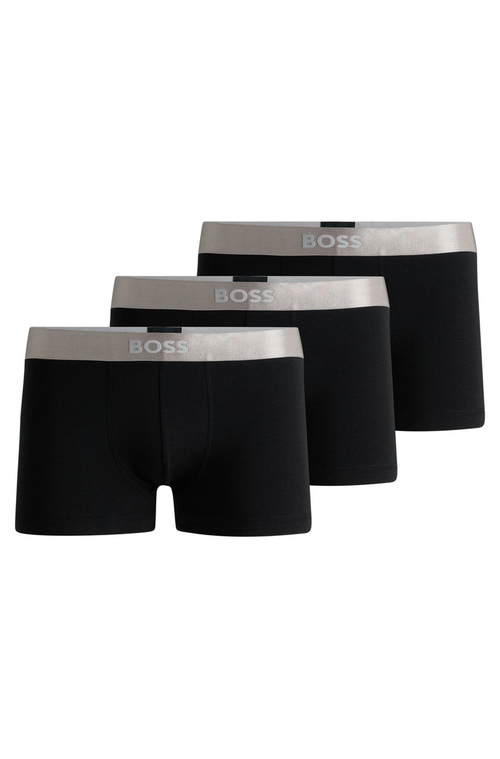 Boss  Three-pack of trunks with logo waistbands