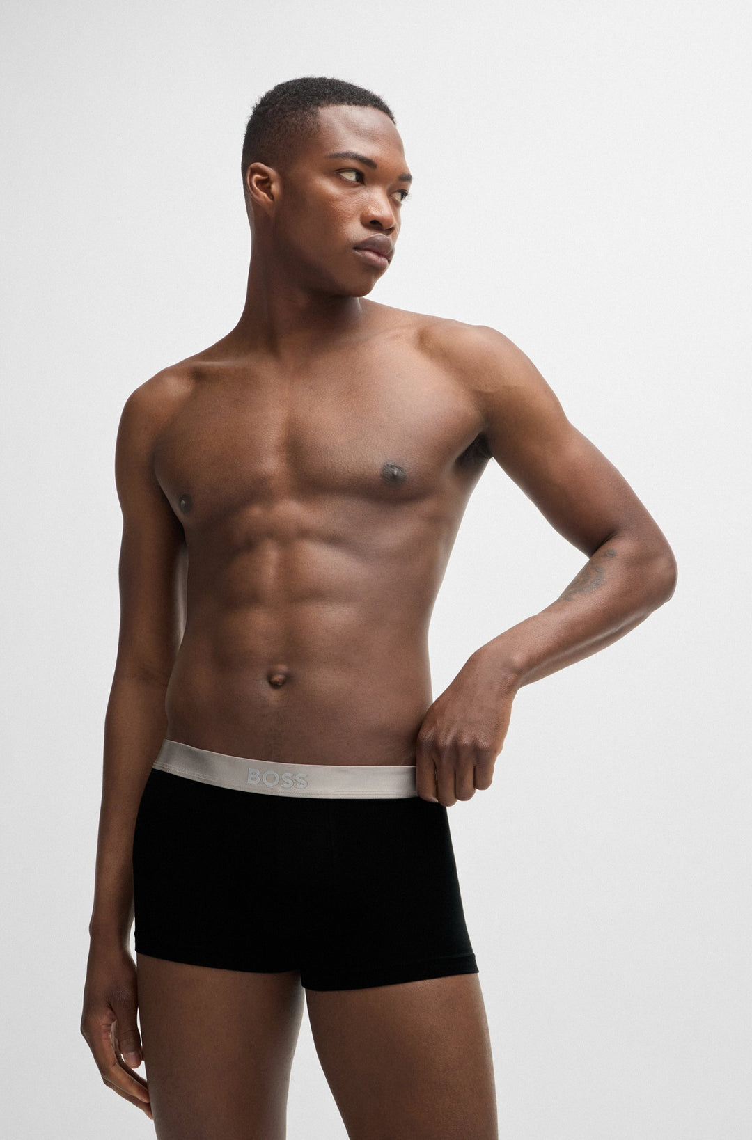 Boss  Three-pack of trunks with logo waistbands