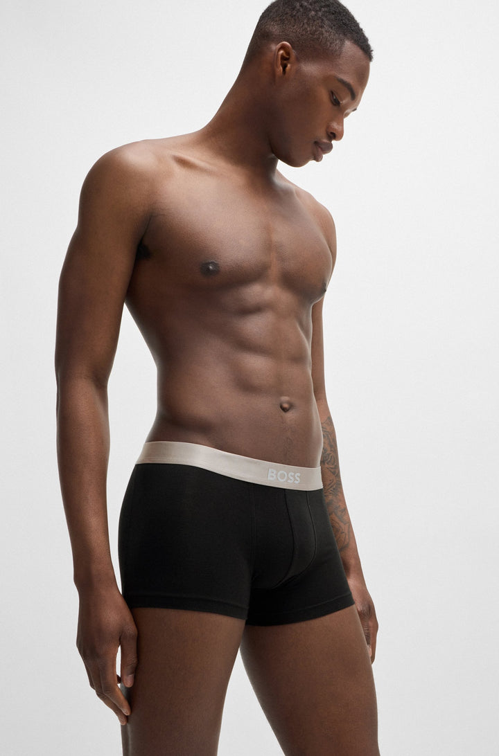 Boss  Three-pack of trunks with logo waistbands