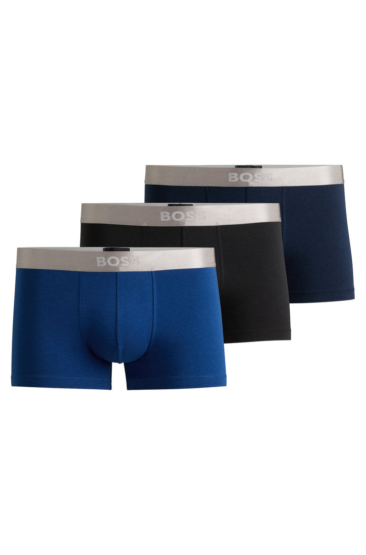Boss  Three-pack of trunks with logo waistbands