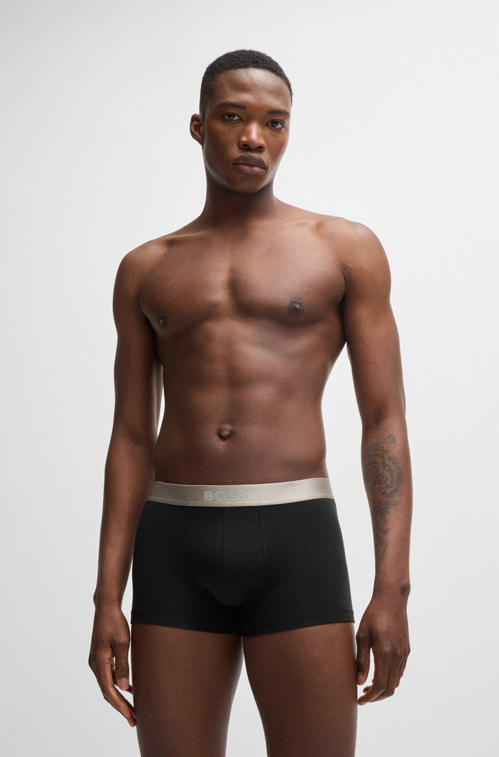 Boss  Three-pack of trunks with logo waistbands