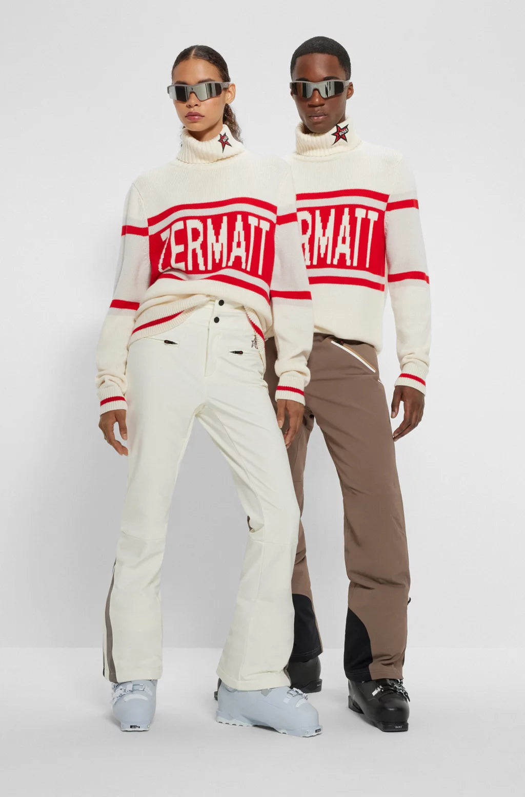 BOSS X PERFECT MOMENT VIRGIN-WOOL SWEATER WITH 'ZERMATT' INTARSIA