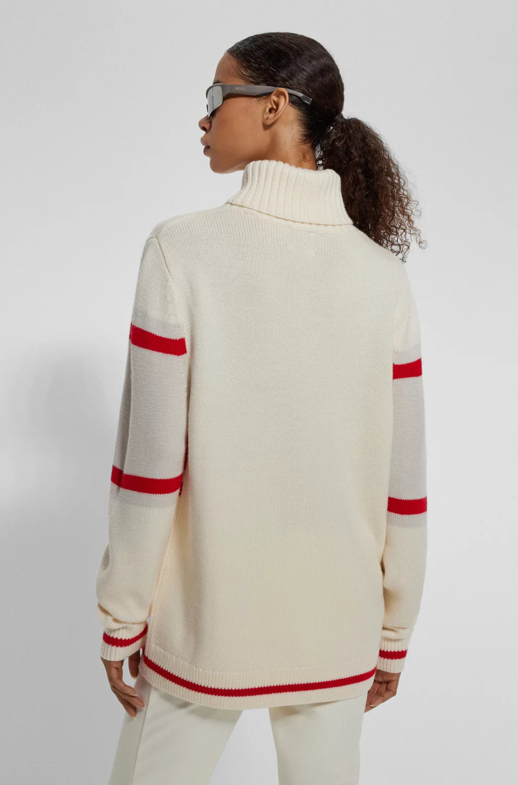BOSS X PERFECT MOMENT VIRGIN-WOOL SWEATER WITH 'ZERMATT' INTARSIA
