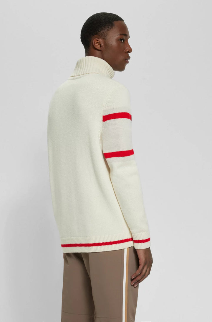 BOSS X PERFECT MOMENT VIRGIN-WOOL SWEATER WITH 'ZERMATT' INTARSIA
