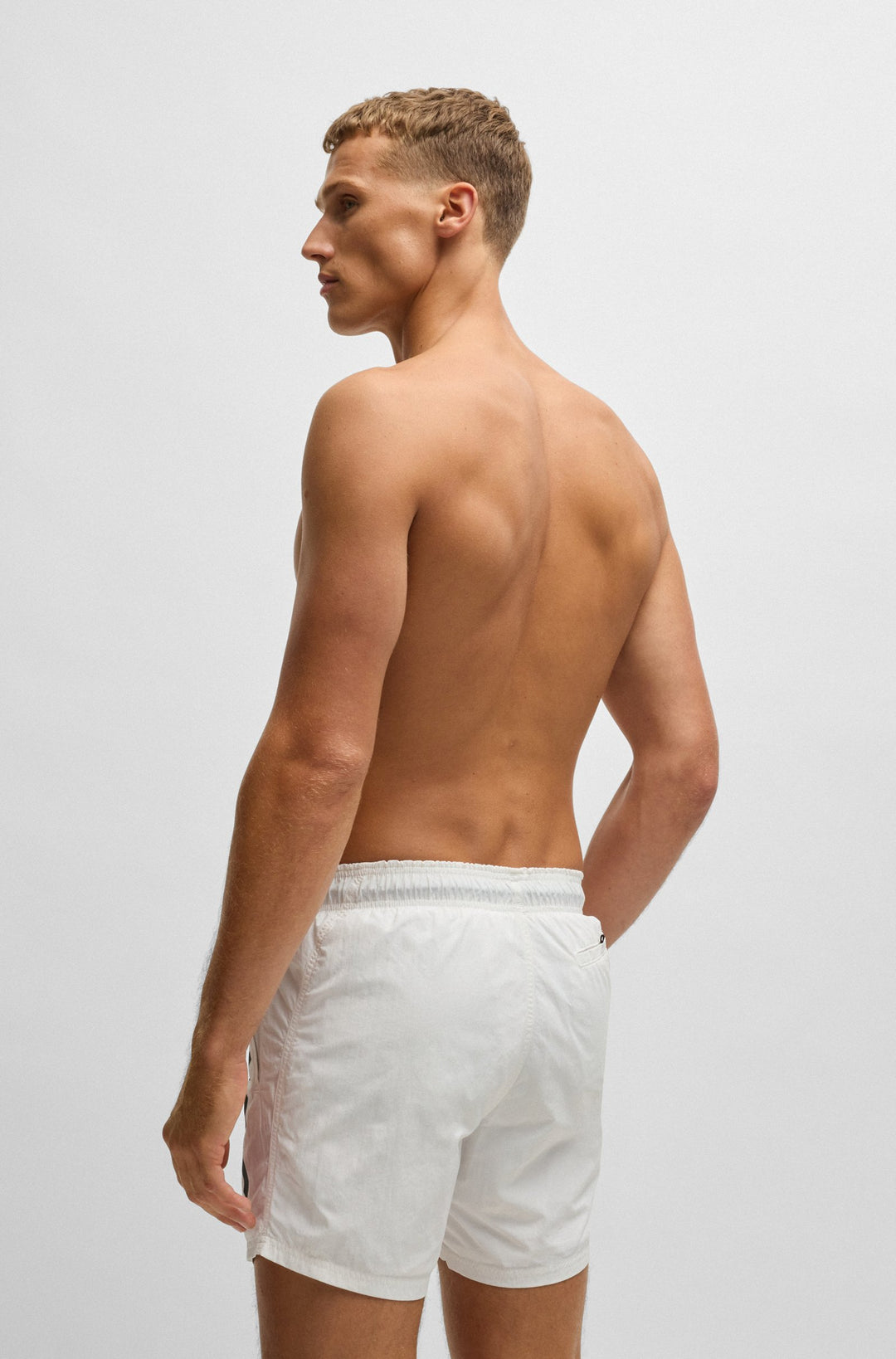 Boss Fully lined swim shorts with logo print