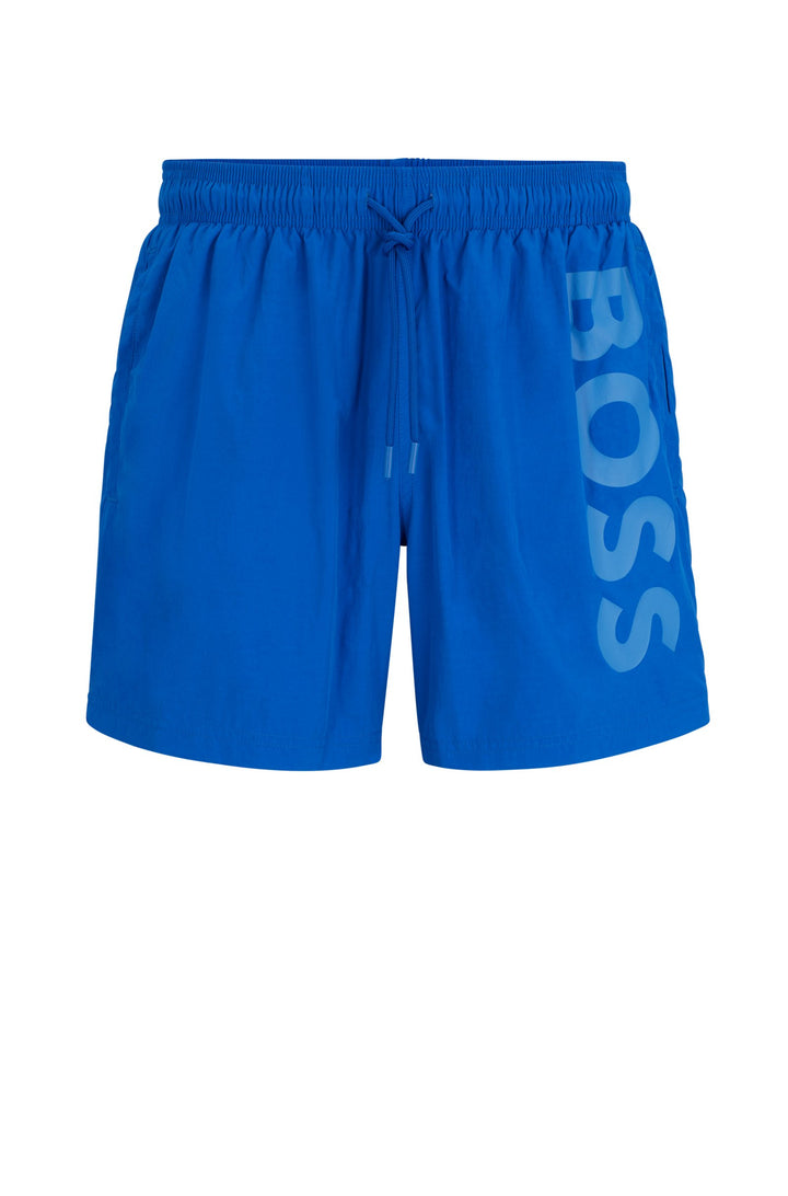 Boss Fully lined swim shorts with logo print