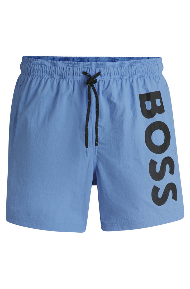 Boss Fully lined swim shorts with logo print