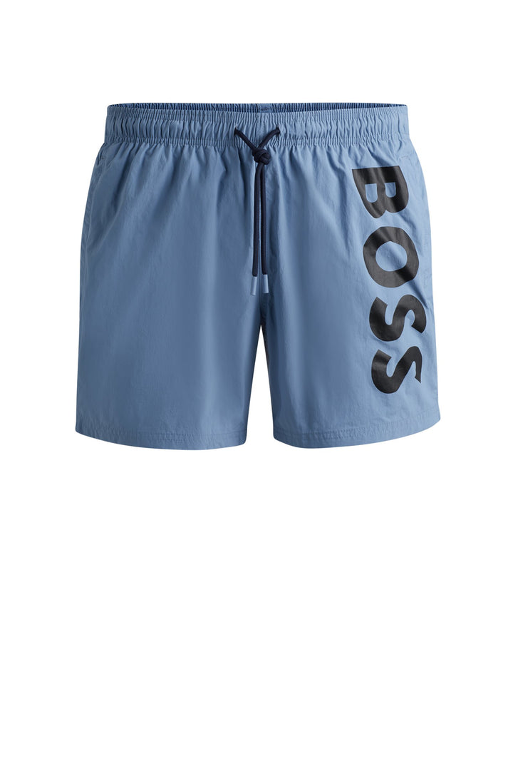 Boss Fully lined swim shorts with logo print