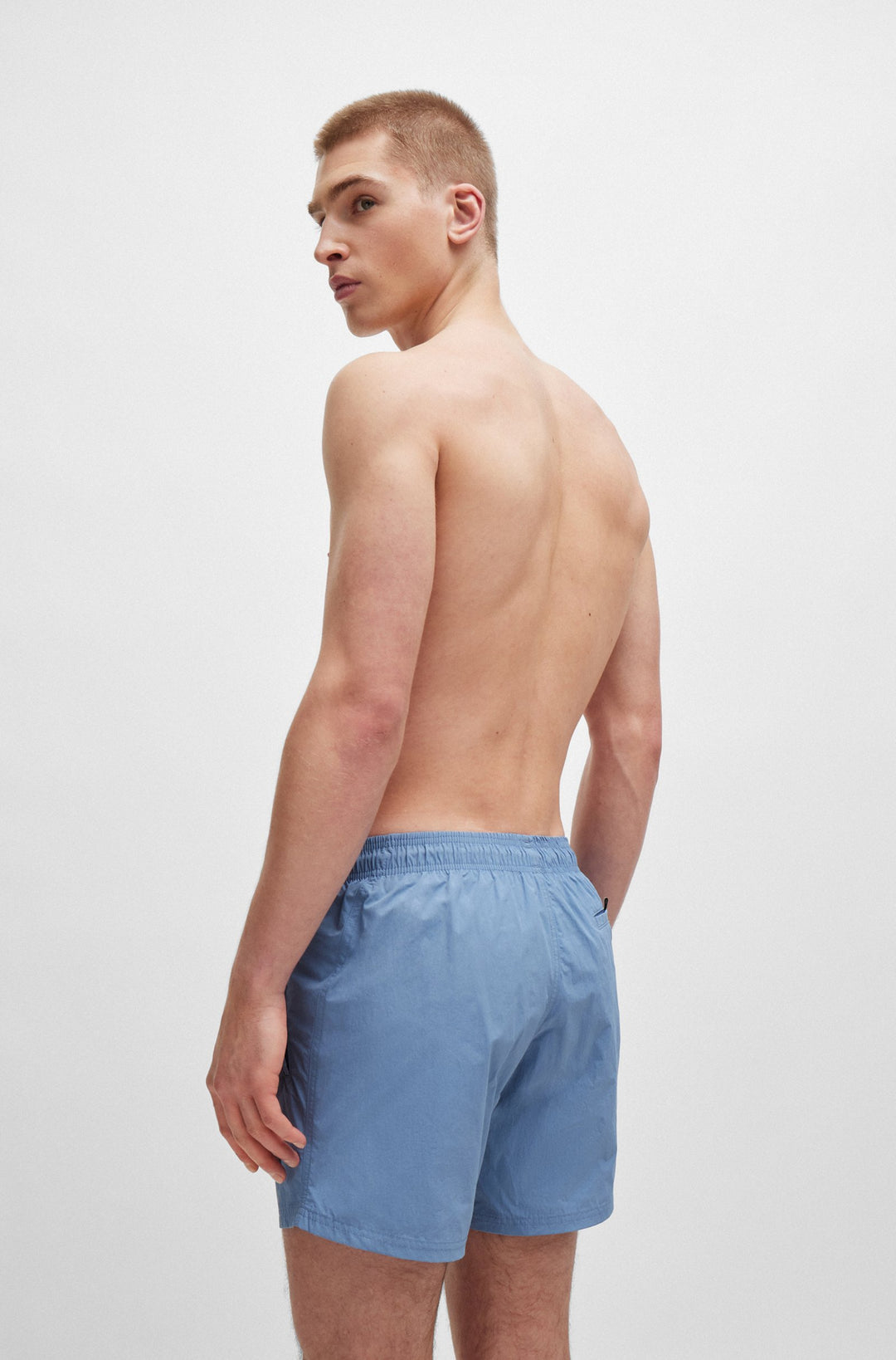Boss Fully lined swim shorts with logo print