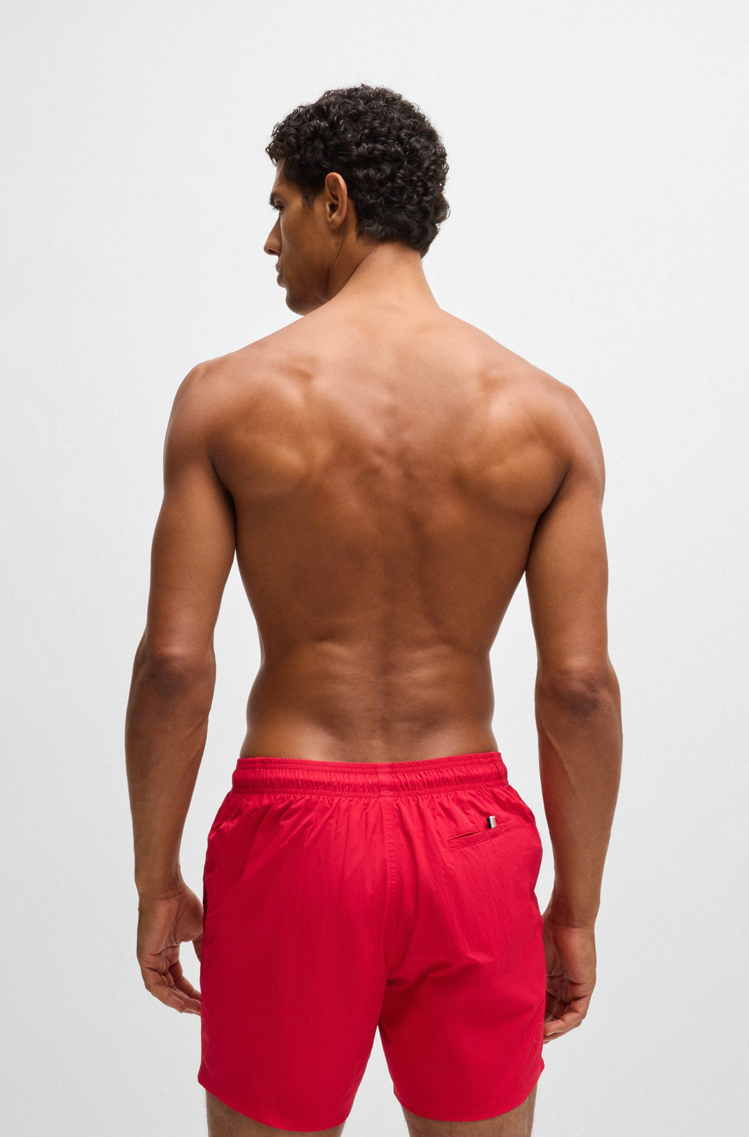 Boss Fully lined swim shorts with logo print