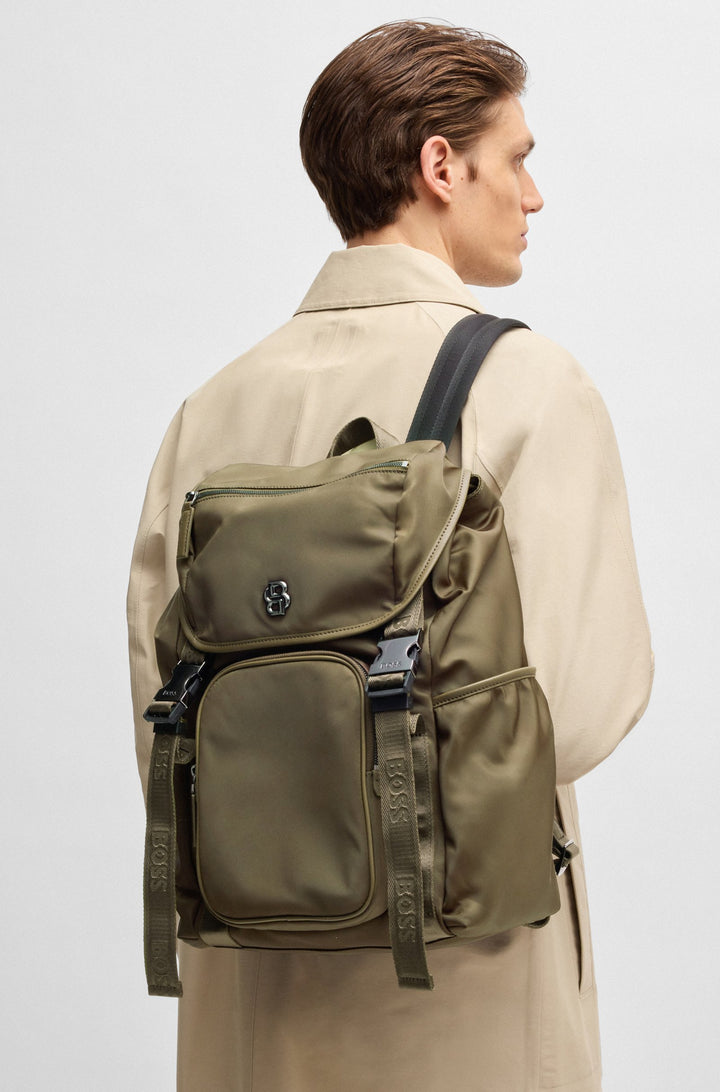 BOSS SELECTED BY SHOHEI OHTANI Multi-pocket backpack with Double B monogram trim