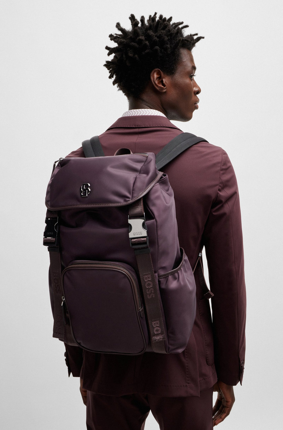 BOSS SELECTED BY SHOHEI OHTANI Multi-pocket backpack with Double B monogram trim