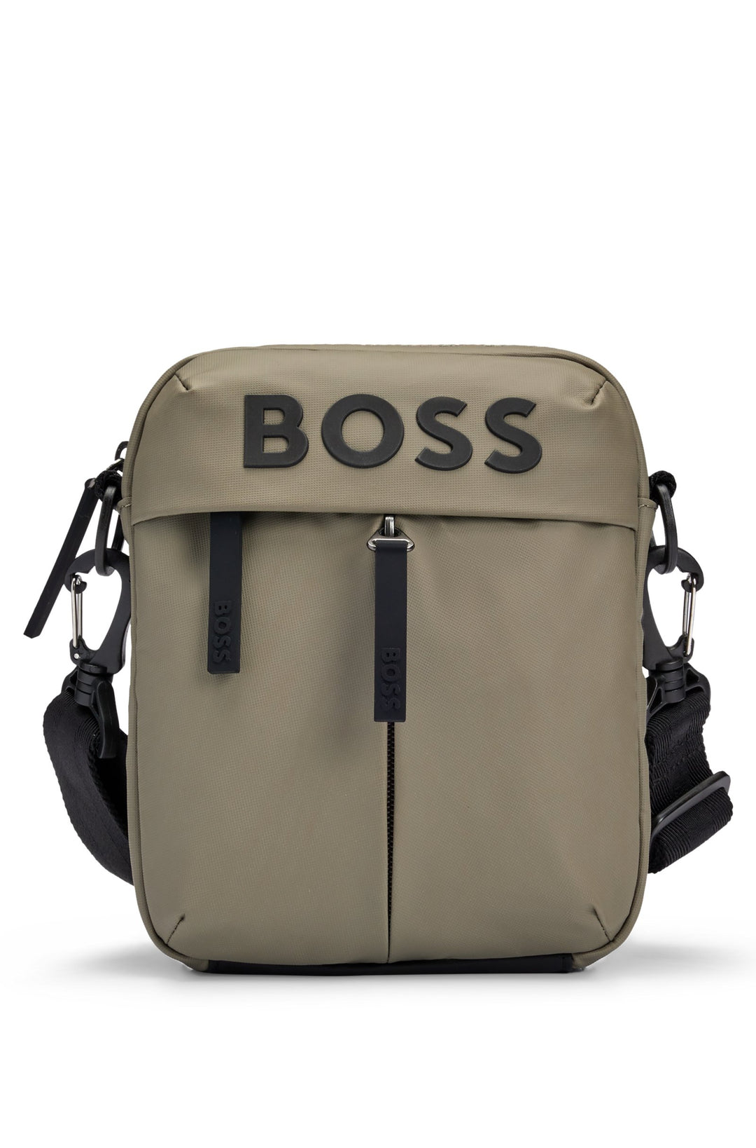 Boss Faux-leather reporter bag with tonal logo