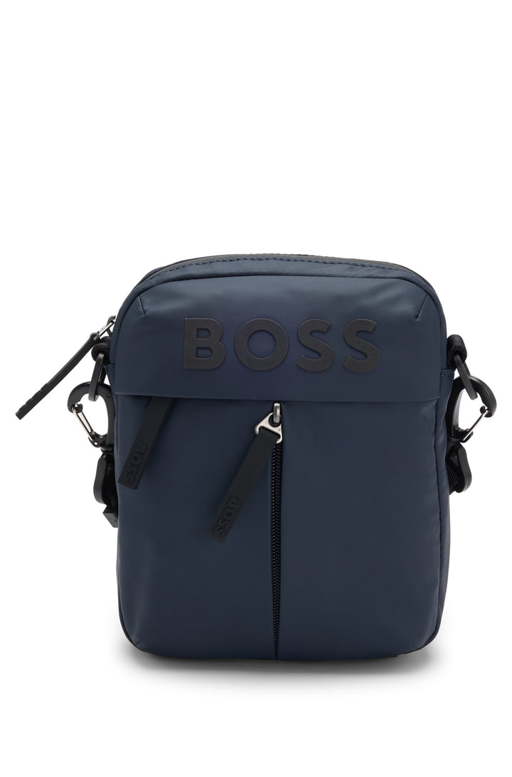Boss Faux-leather reporter bag with tonal logo