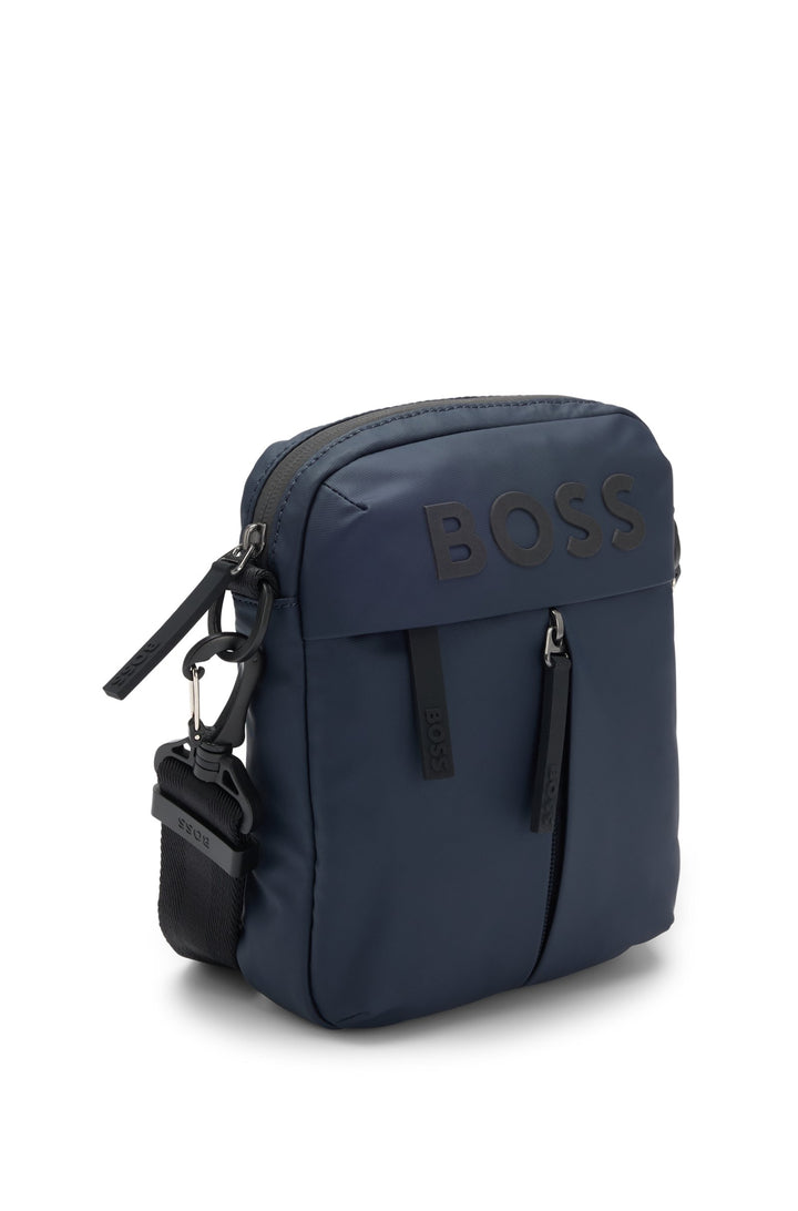Boss Faux-leather reporter bag with tonal logo