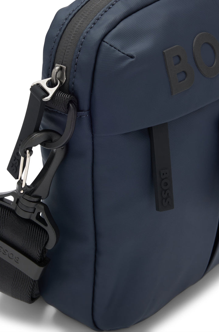 Boss Faux-leather reporter bag with tonal logo