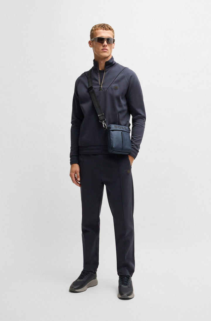 Boss Faux-leather reporter bag with tonal logo