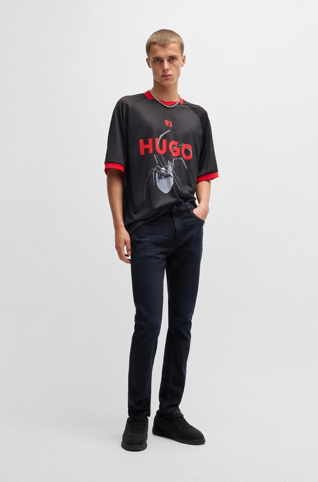 Hugo Extra-slim-fit jeans in blue-black stretch denim