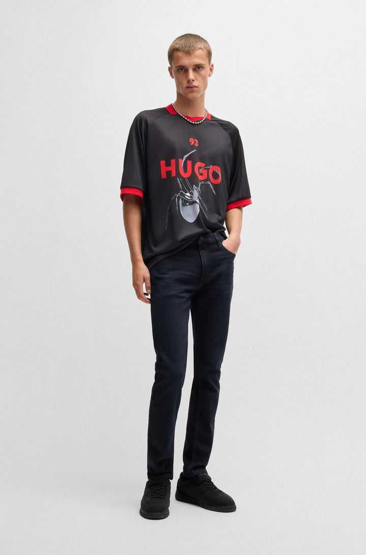 Hugo Extra-slim-fit jeans in blue-black stretch denim