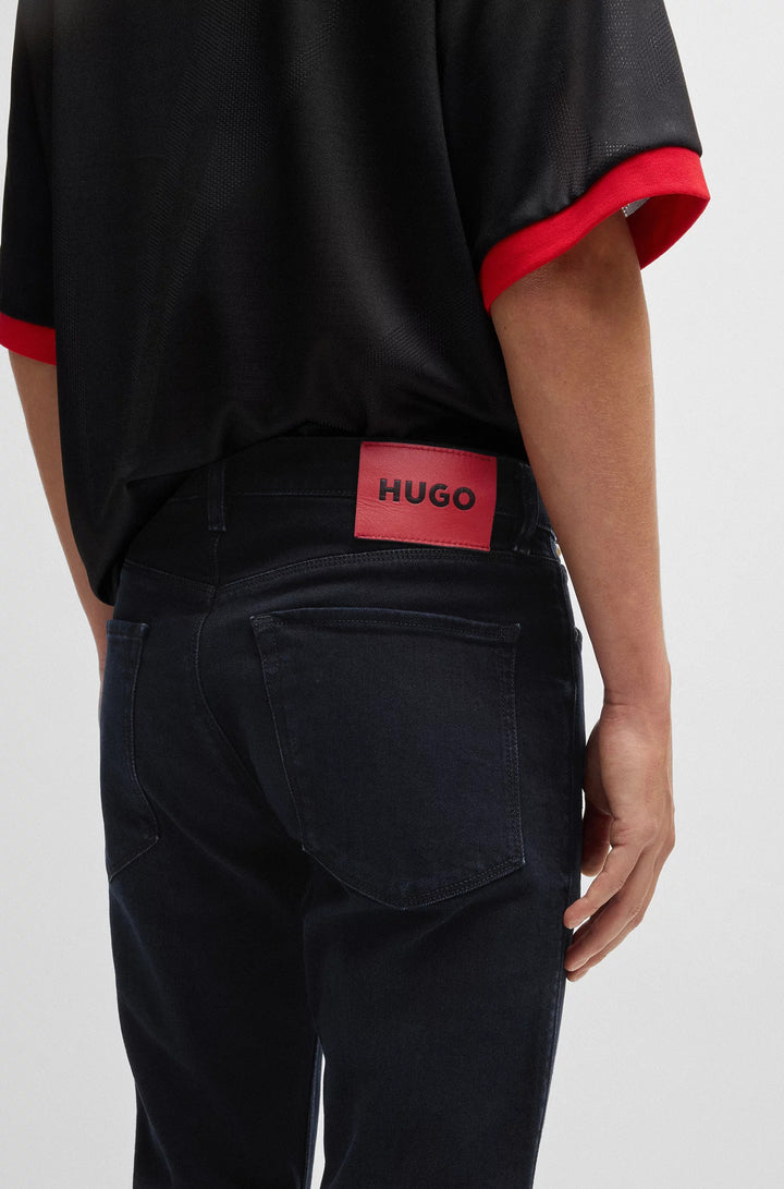 Hugo Extra-slim-fit jeans in blue-black stretch denim