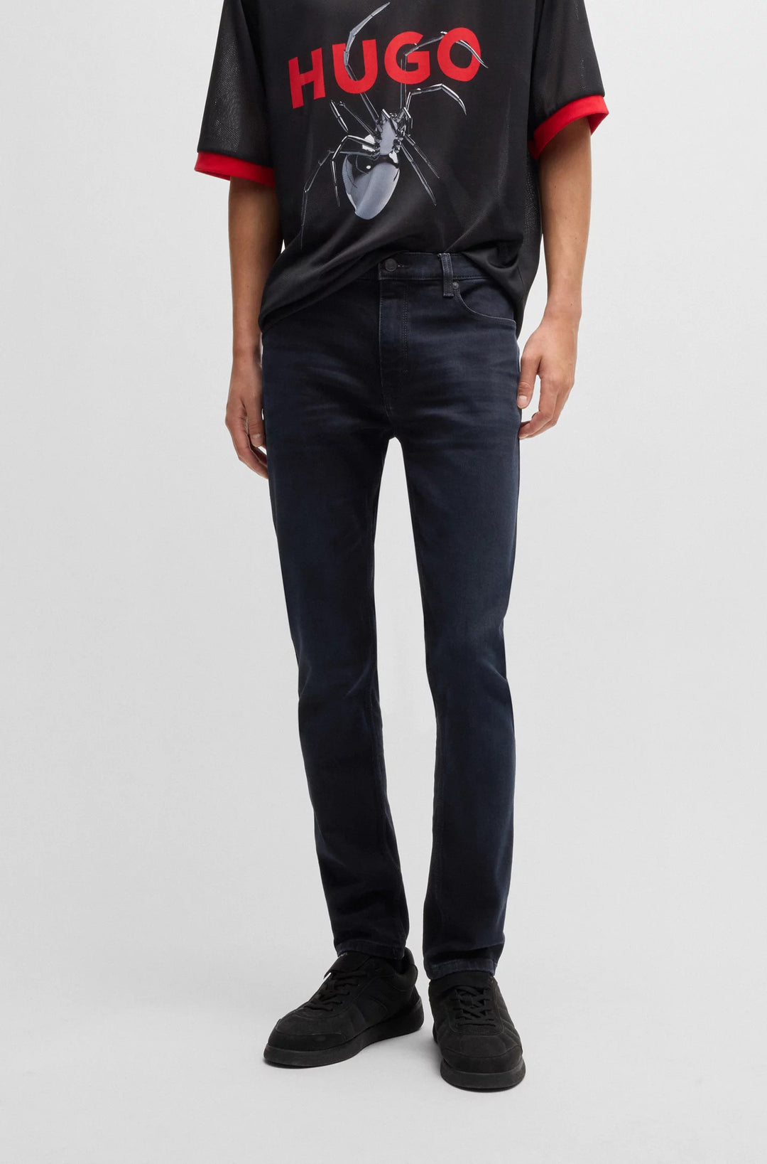 Hugo Extra-slim-fit jeans in blue-black stretch denim