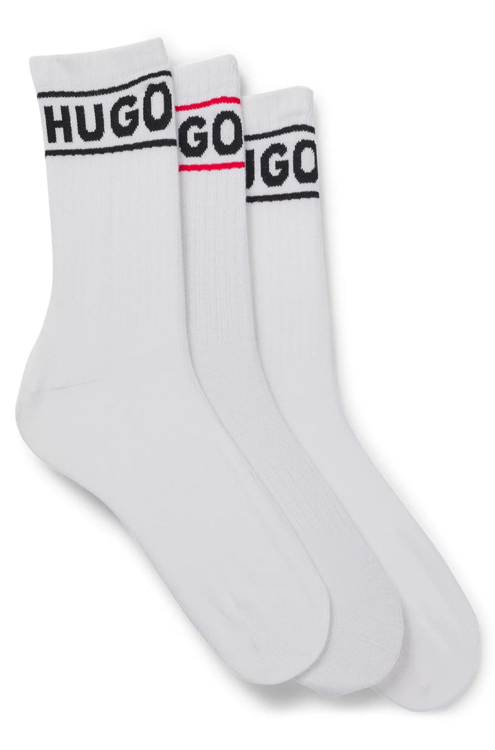 HUGO THREE-PACK OF SHORT-LENGTH SOCKS WITH LOGO