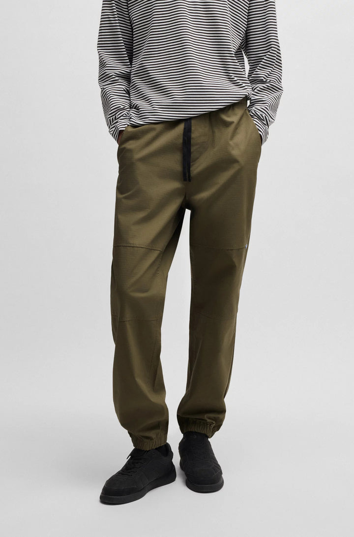 Hugo Tapered-fit trousers in structured cotton