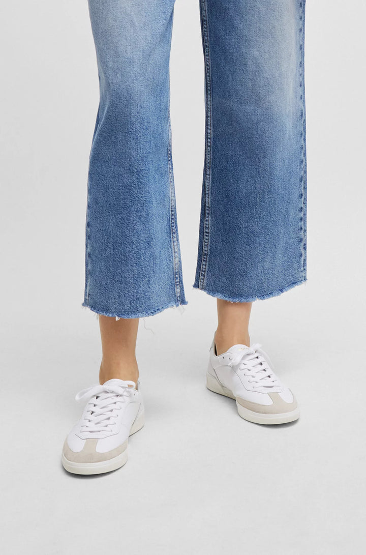 BOSS Leather lace-up trainers with suede trims