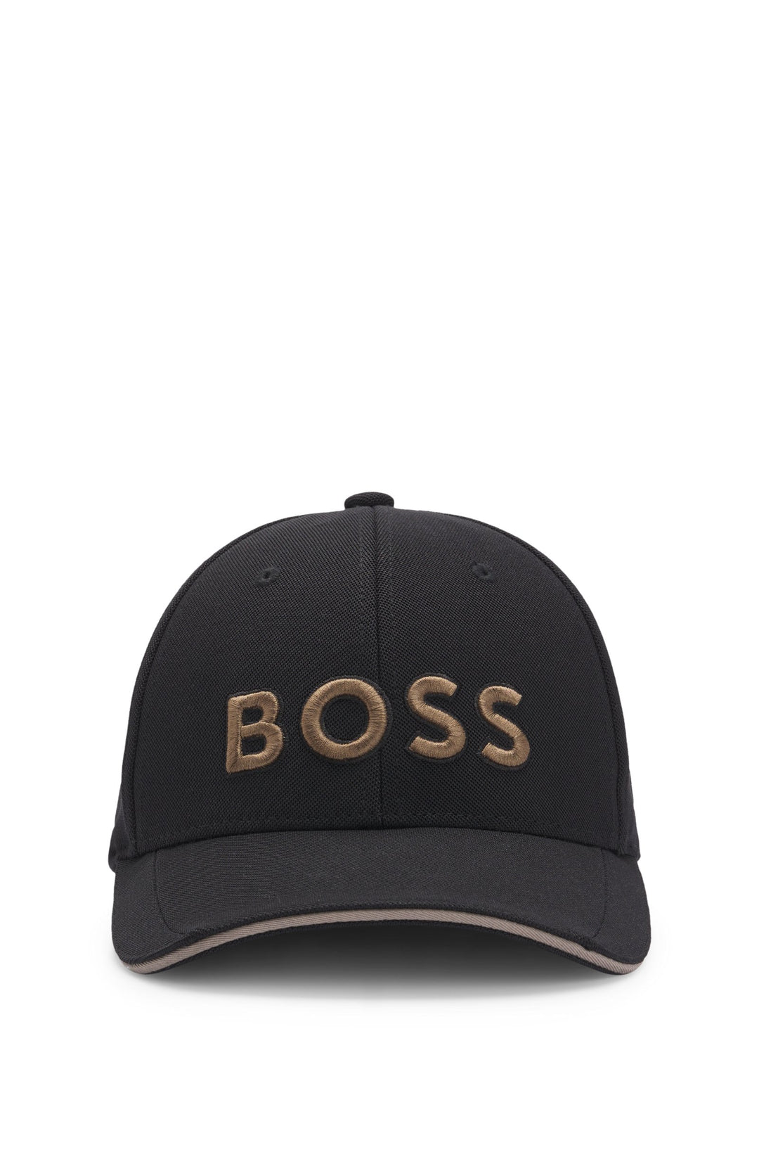 Boss Knitted-piqué six-panel cap with embroidered logo