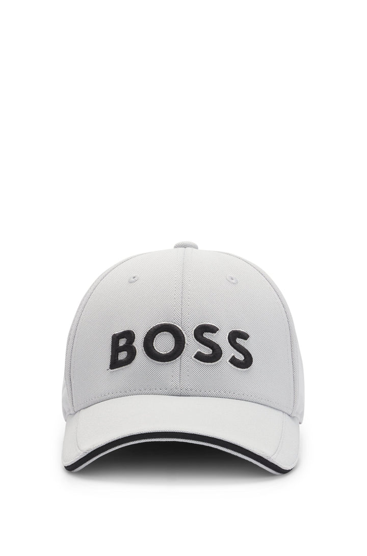 Boss Knitted-piqué six-panel cap with embroidered logo