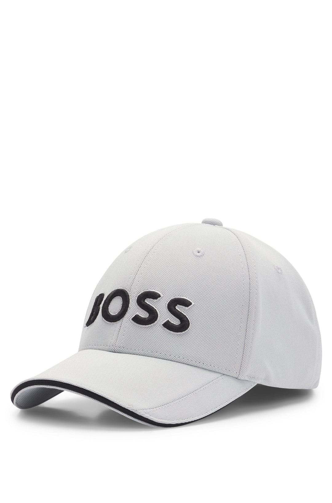 Boss Knitted-piqué six-panel cap with embroidered logo