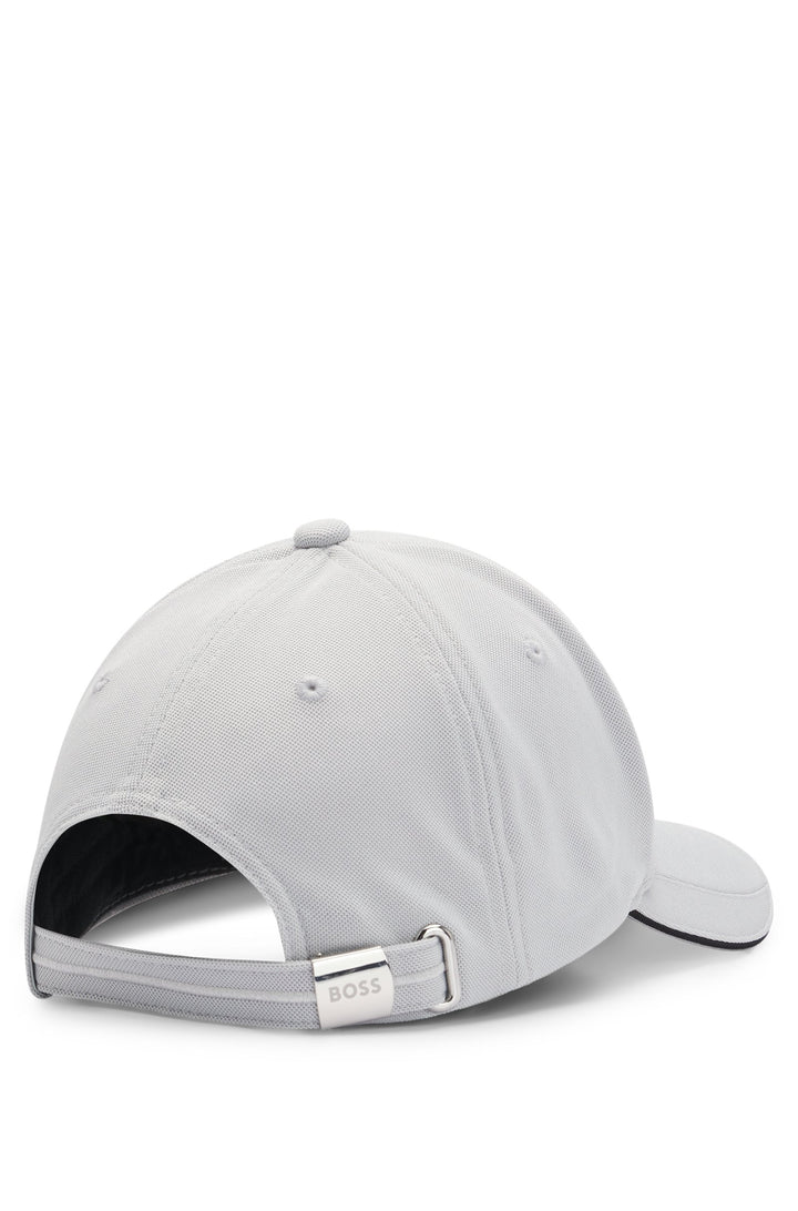 Boss Knitted-piqué six-panel cap with embroidered logo