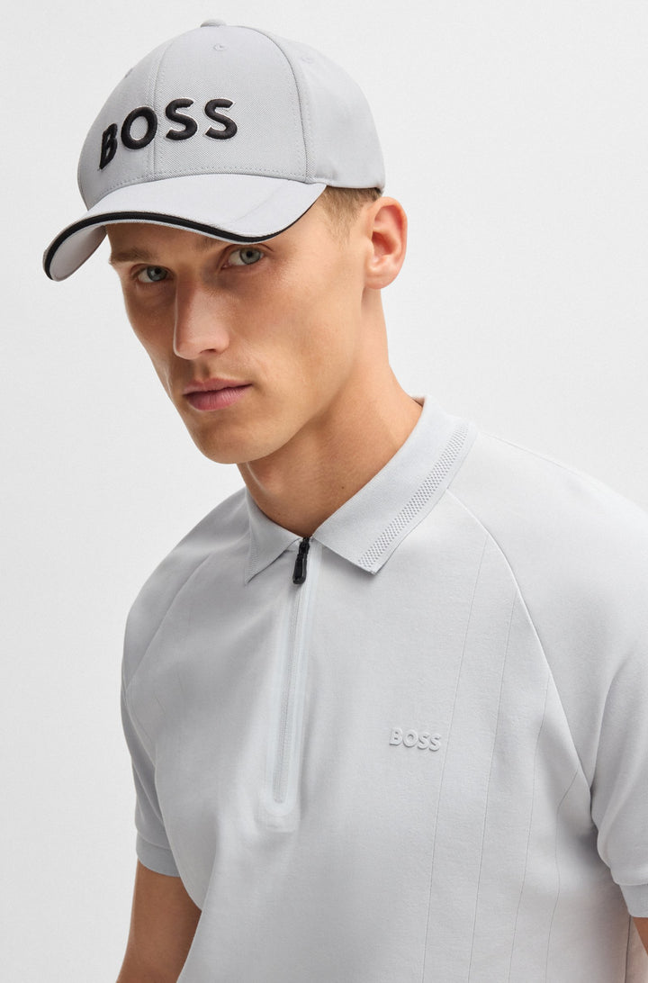 Boss Knitted-piqué six-panel cap with embroidered logo